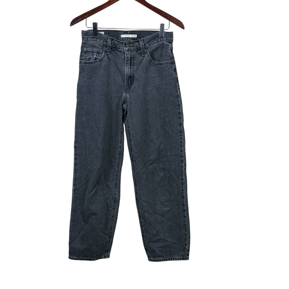 Levi's Premium Womens Baggy Dad Jeans Denim Size 25 Black 100% Cotton